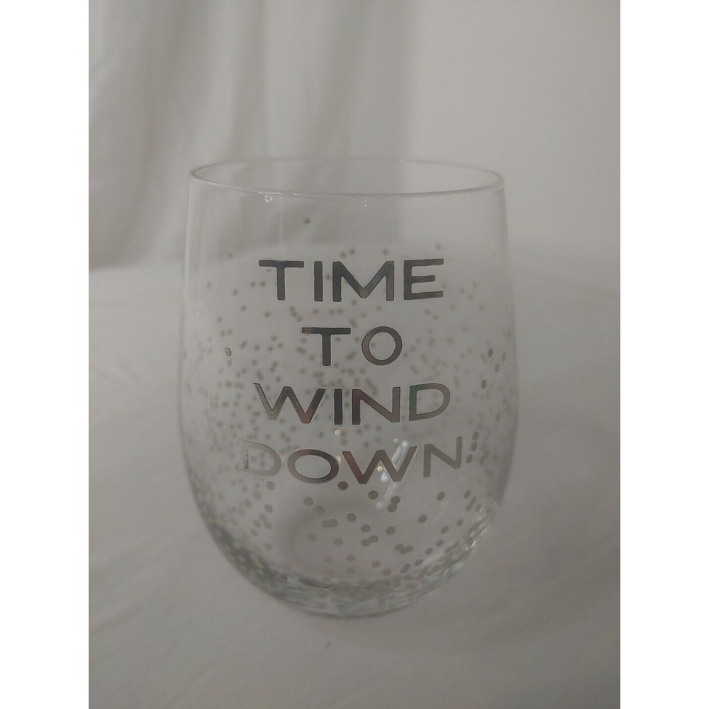 Say What-Time To Wind Down Stemless Wine Glass - Drinkware - Novelty